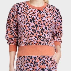 JoyLab cropped leopard sweatshirt